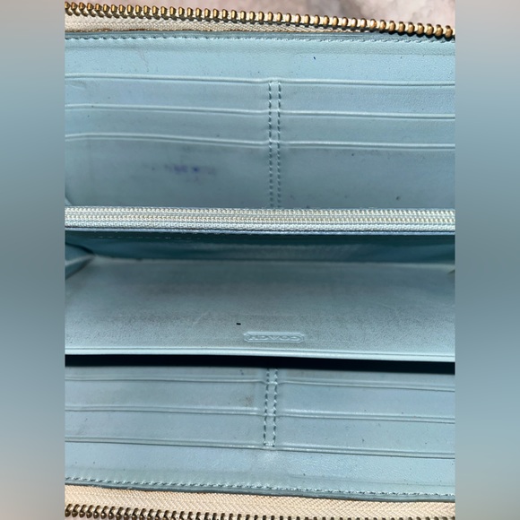 Coach Leather & Canvas Monogram Accordion Long Zip Wallet - Picture 8 of 12